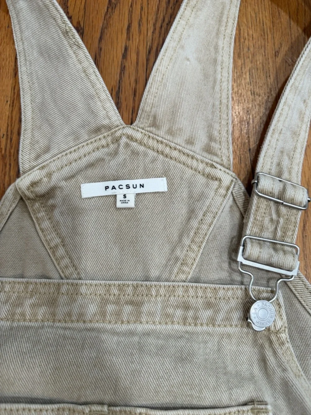 PacSun Tan Denim Overall Dress with Adjustable Straps - Picture 3 of 5